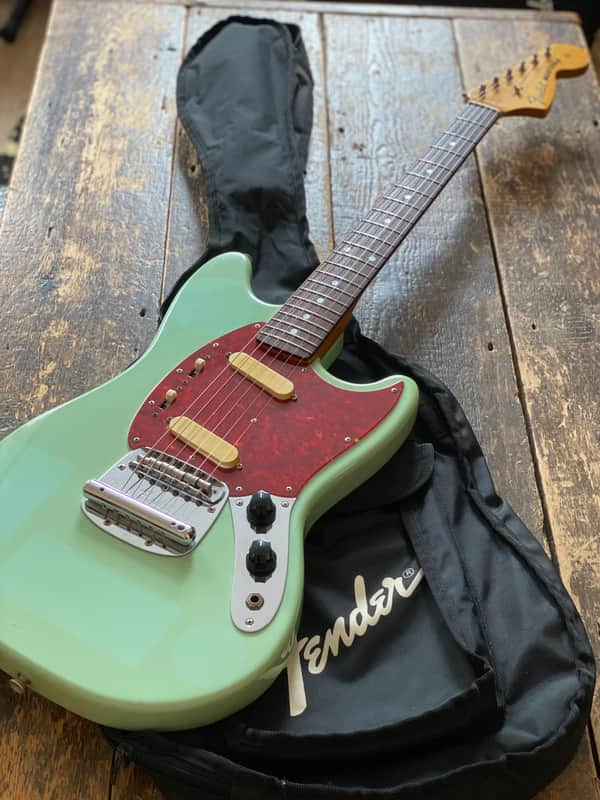 Fender Japan 1969 Reissue Mustang CIJ Sonic Blue Original Late 1990's w/ Period Correct Softcase image 1