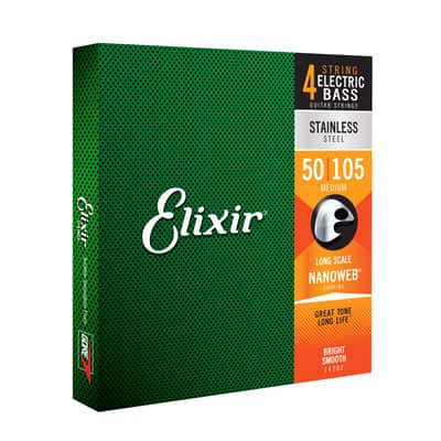 Elixir 14702 Bass Strings 50-105 - String Set for 4 String Bass Guitar image 1
