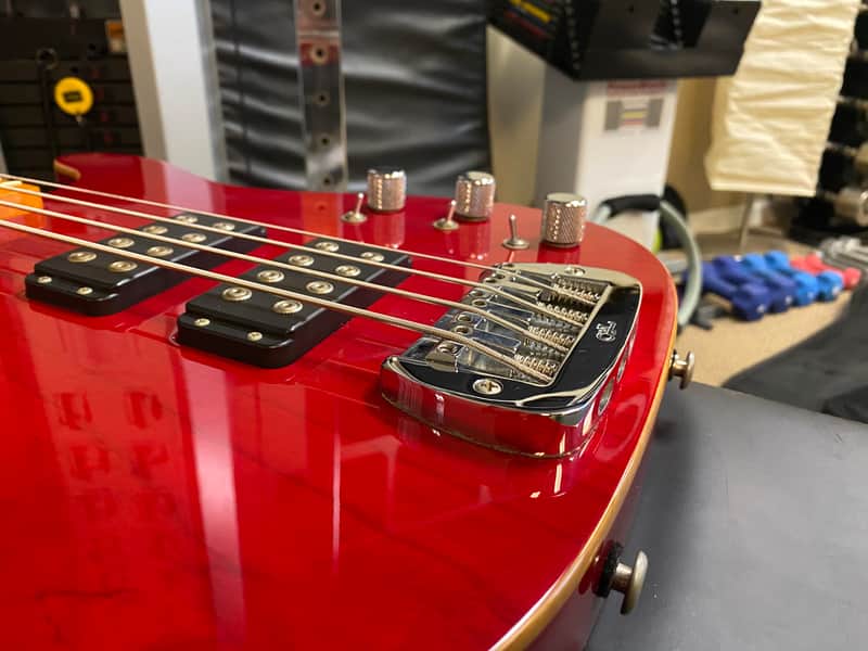 G&L ASAT 4 String Bass mid-90s - Clear Red with Top Binding image 1