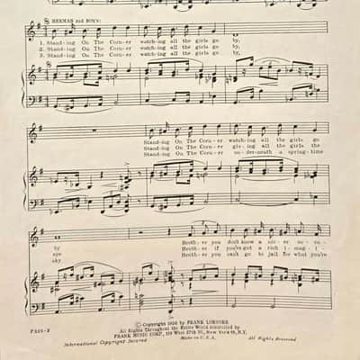 (USED/VINTAGE Sheet Music) Standing on the Corner - The Most Happy Fella - Piano/Vocal image 2