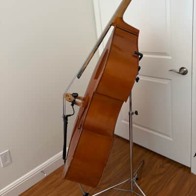 Vintage Reghin Romania 3/4 Upright Bass c. 1950s, Well Set Up + Bag/Pickup/Stand image 3