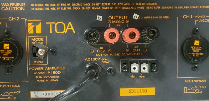 TOA P150D Power Amplifier (150wpc @ 8ohm, 220wpc @ 4ohm) - | Reverb