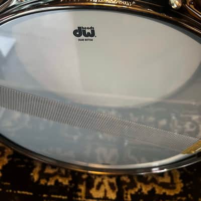 DW Collector's Series Satin Black Over Brass 5.5x14" Snare Drum - Satin Black with Black Nickel Hardware image 5