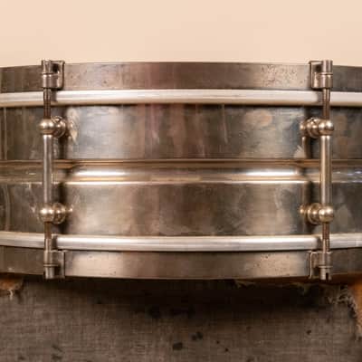 1930s Leedy 5x14 Nickel Over Brass Utility Snare Drum image 6