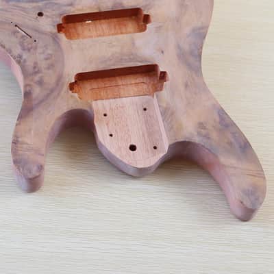 8 String Electric Guitar Body Tree Burl Top Guitar Barrel Okoume Wood Body for Electric Guitar image 3