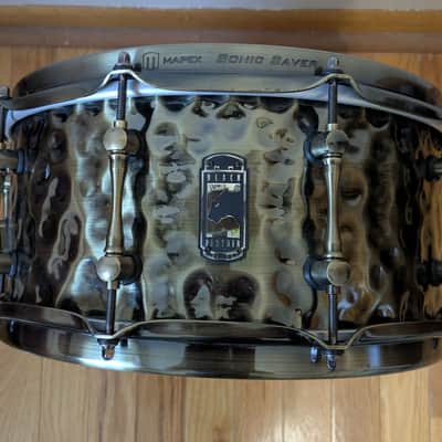 Mapex BPBR465HZN Black Panther Sledgehammer 14x6.5" Brass Snare Drum with Brass Hardware 2010s - Hammered Antique Brass image 1
