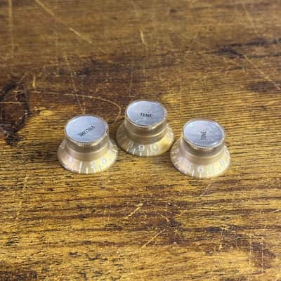 Gibson Custom Shop Reflector Knobs- SET of 3 w/ Light Relic (2020s - Gold) image 1