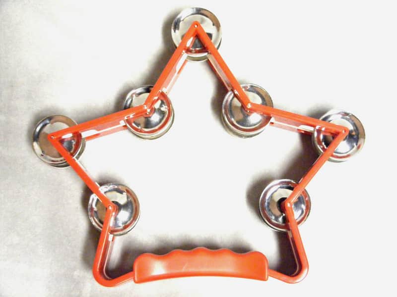 AP Pro Red Star Shaped Headless Tambourine w/ Double Row Metal Jingles image 1