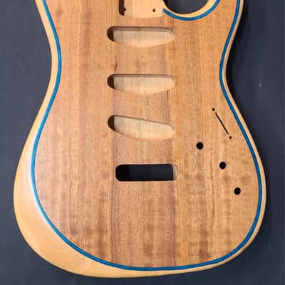 Unbranded Custom ST Body Honduran Mahogany Inlaid Figured Sapele Top Natural Satin Nitro Made in USA image 1