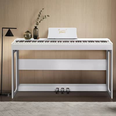 GDP-104 88-Key Full Weighted Digital Home Piano | Bluetooth MIDI, 3-Pedal System, Built-In Speakers, White Finish – Studio & Beginner Ready image 2