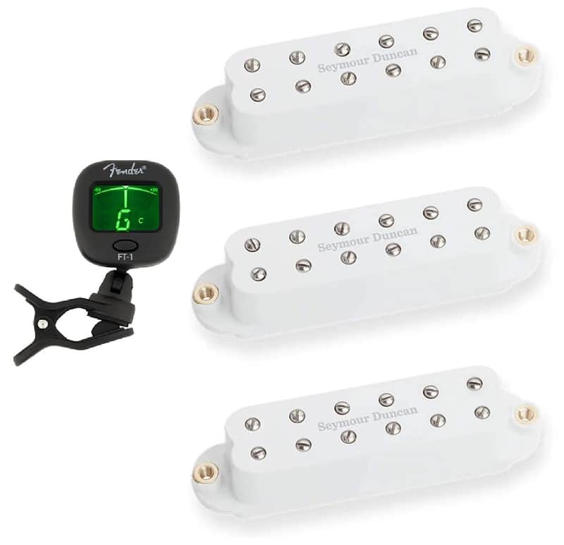 Seymour Duncan Billy Gibbons Red Devil Single Coil Strat Sized Guitar Pickup Set White ( FREE TUNER ) image 1