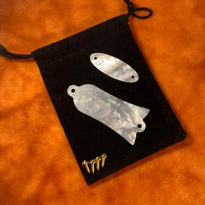 Gibson Citation Truss Rod Cover and Register Plaque set 70-80’s - Solid Mother of Pearl- Matched Pair image 4