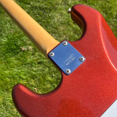 ULTRA RARE 1978 Greco ORDER MADE (Fretboard BINDING, 12" Radius Fretboard = GIBSON FEEL, Chunky D-Shape Neck) SE-600 Super Sounds (Burgundy Mist / Candy Apple Red Metallic + Matching Headstock) ... Maxon Excel PU-100 CLONE pickups + ORIGINAL HARD CASE image 9