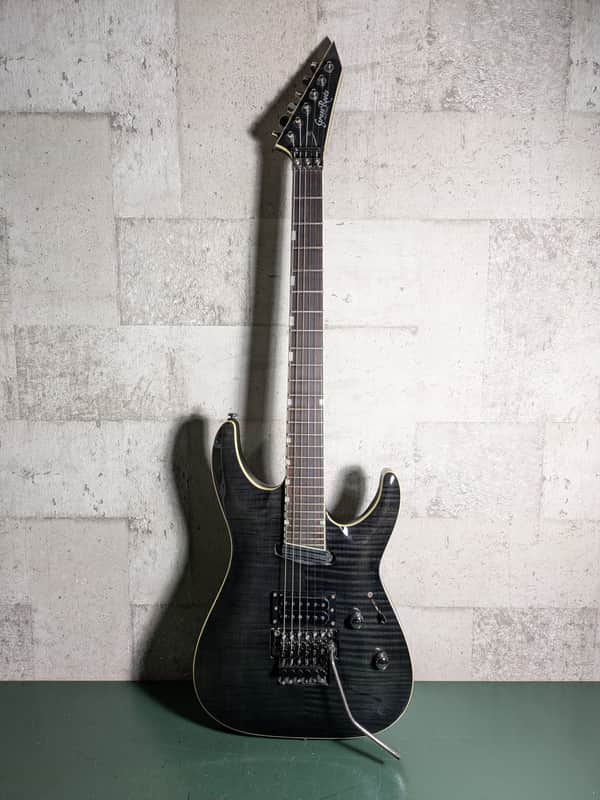 ESP Horizon Kiko 27 Frets Heel Cut 2013 See Thru Black Grass Roots image 1