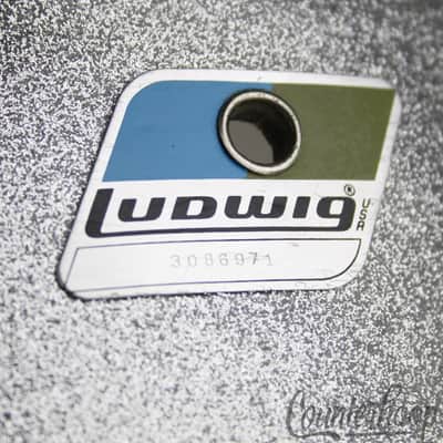 Ludwig 14x5" Jazz Festival Snare Drum Silver Sparkle Blue/Olive Vintage 80s 6Ply image 2