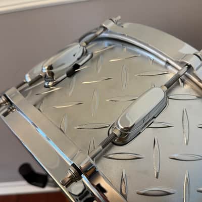 Tama LU1465 6.5x14" Lars Ulrich Signature Snare Drum - Diamond Plate Steel image 3