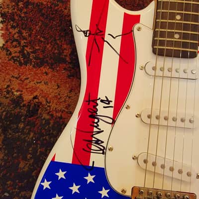 Main Street Guitars Autographed By Ted Nugent Stars And Stripes 'Murican Flag image 3