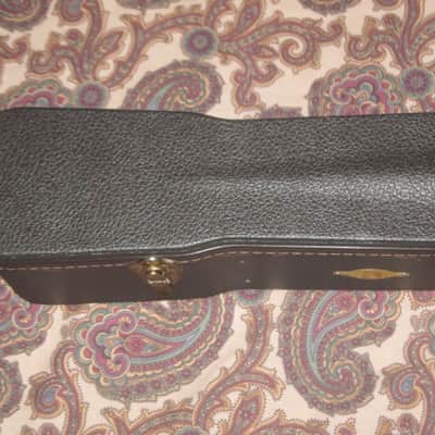 lightly handled (late 90s-early 00s) Taylor Grand Concert Deluxe Brown Hardshell Case (5200-54 but reg black lining) textured dark brown vinyl over 3-ply wooden structure, Foam padding covered w/ reg black plush  lining, brass plated HW, leather handle image 21