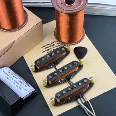 General Vintage Tone “ NOS Wire “ Handwound Pickups for Stratocaster ®️ Original Pre CBS Phelps Dodge 1958 Magnet Wire Ltd. Ed. Heavy Formvar mid 50’s image 12