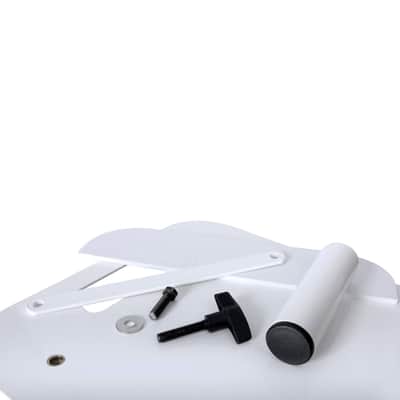 Novopro PS1XXL White Variable Height DJ Podium Stand w/ Scrims & Bag (4 Pack) image 12