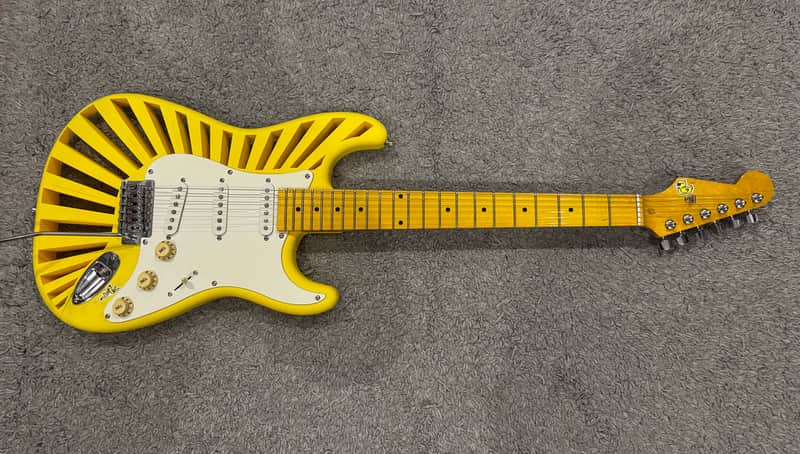 Custom Little wing - Yellow  Exclusive 3D printed guitar Custom shop made in Ukraine Electric guitar Strat Superstrat stratocaster Excellent Condition image 1