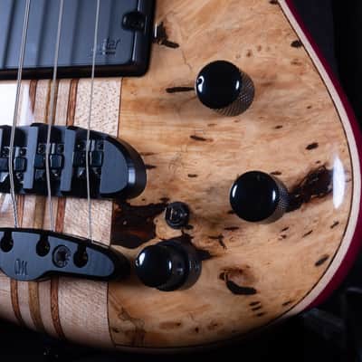 Mayones Cali 4 Bass Purpleheart Body with Buckeye Burl Top Rosewood Board W Case image 6