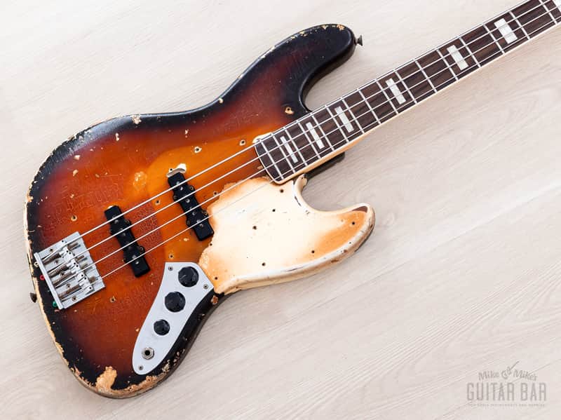 1968 Fender Jazz Bass Sunburst Faux Burst Vintage Bass w/ Case image 1