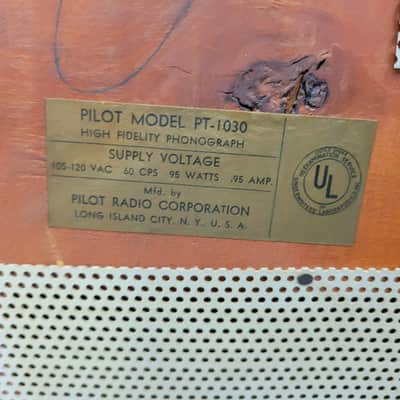 Pilot PT-1030 High Fidelity Phonograph 1956 Walnut image 13