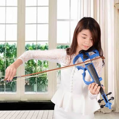 Cxxss 4/4 Violin Electric Violin(right hand)Blue-US image 17
