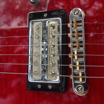 DeArmond M72 Bluesbird  2000-ish Cherry Flame Top Les Paul w/ Gold Tone Pups image 7