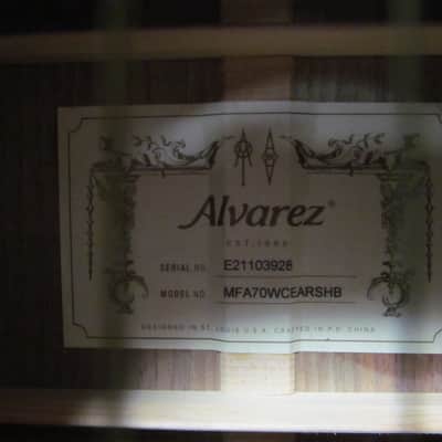 Alvarez MFA70WCEARSHB Acoustic Electric Guitar with Pickup *FULL WARRANTY & FREE SHIPPING!! image 2