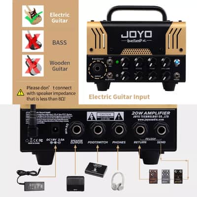 JOYO TWEEDY XL 20W BanTamp Mini Guitar Amplifier Tube Head 2 Channel Rock American Sounds image 7