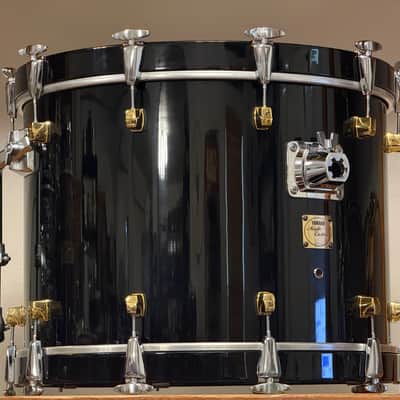 1990's Yamaha Maple Custom 10/12/13/16/22 Black Lacquer Drum Kit image 8