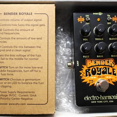 Electro-Harmonix Bender Royale Fuzz Black Guitar Effects Pedal w/Box image 1