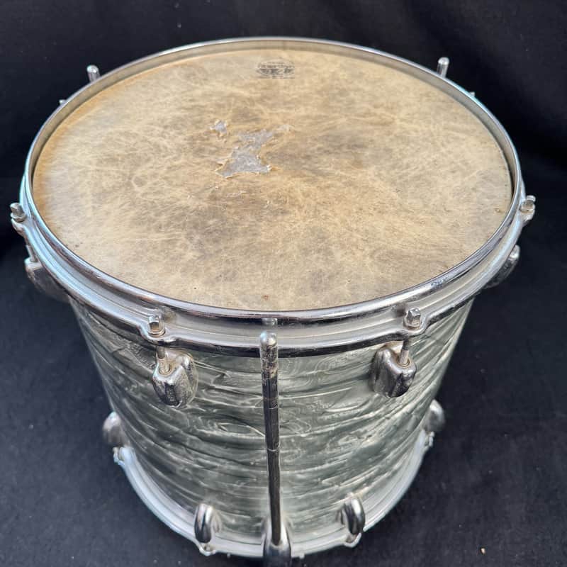 USED Slingerland 14x14 Floor Tom, Light Blue Pearl, 1963 image 1