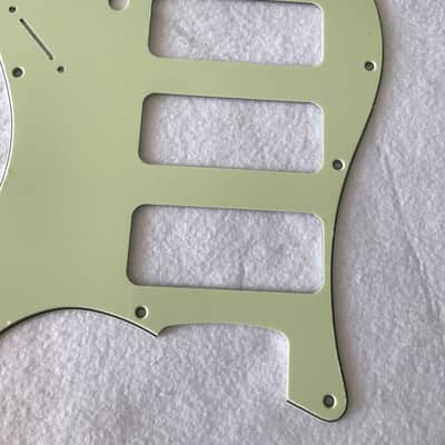 For Fender Stratocaster Strat P90 3 Pickup Guitar Pickguard,3 Ply Vintage Green image 5