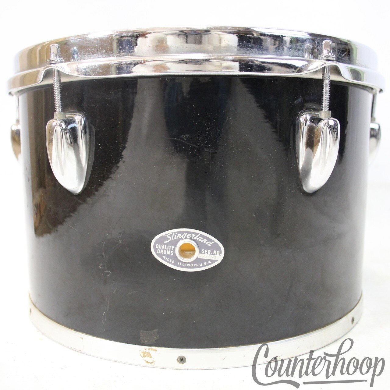 Slingerland 12x8"Concert Tom Drum Black Beauty Sound King 80s 5-Ply Set-O-Matic — main photograph