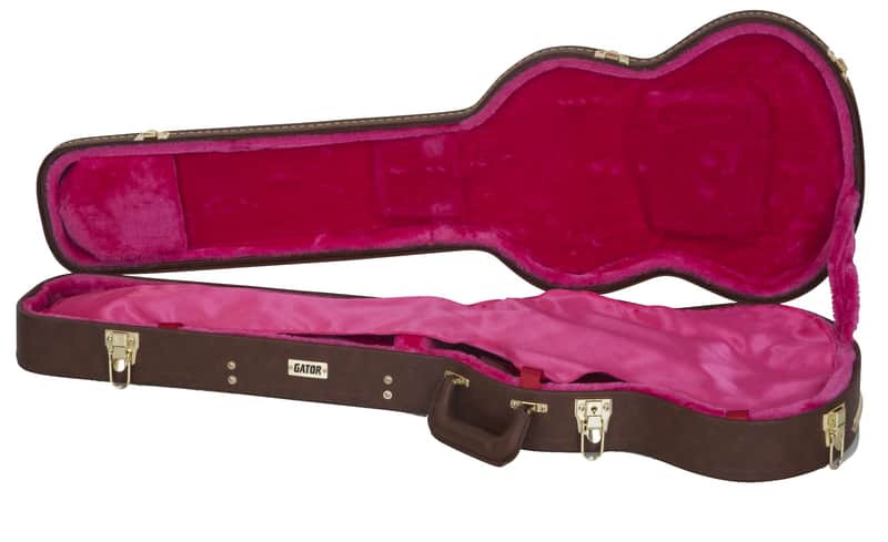 Gator Deluxe Wood Case for Solid-Body Guitars such as Gibson SG®; Vintage Brown Exterior image 1