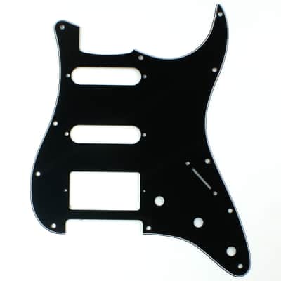 Custom Guitar Pickguard For Strat HSS Layout Squared ,3ply Black