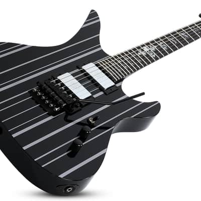 Schecter Synyster Custom Gloss Black w/Silver Pin Stripes image 2