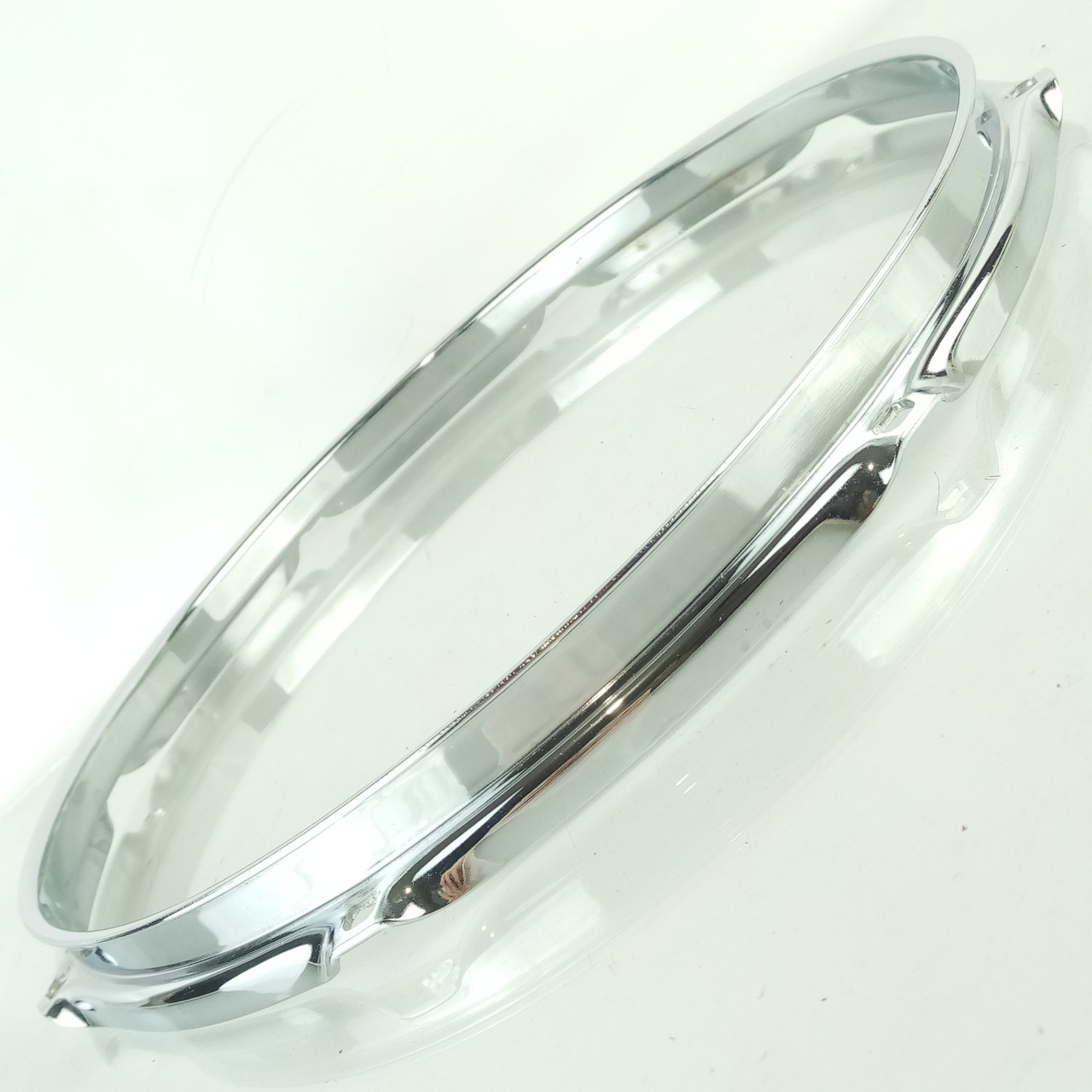 Ludwig 13"8Lug 2.3mm Snare/Tom Drum Batter Rim/Hoop Chrome Triple Flange Vintage — main photograph