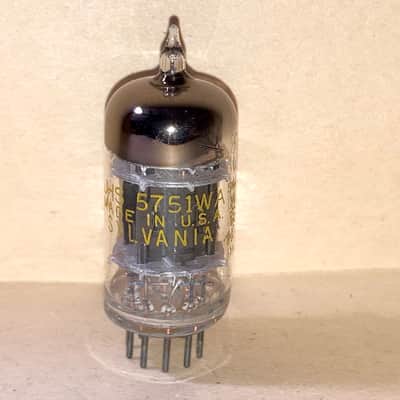 1957 Sylvania 5751WA 5751 Black Plate Triple Mica Tube, Tested image 2