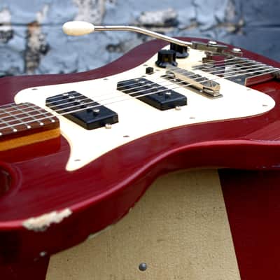 MURPH SQUIRE ii-T 1965 Aged Candy Apple Red. Offset Guitar Styled after Jaguar and Strat. ULTRA RARE image 7