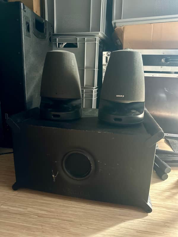 Canon Audio 2.1 Speaker System (S25 Stereo Pair & S-B20 Passive Subwoofer) - 1990s UK Design image 1