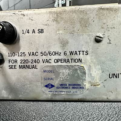 Urei Universal Audio 1176 Rev. B Limiting Amplifier 1960s - Silverface with Blue Stripe image 7