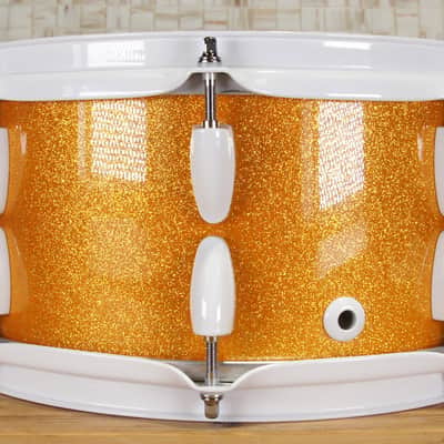 Click Custom 10ply Maple 6x12 Snare Drum Orange Misty Sparkle image 12