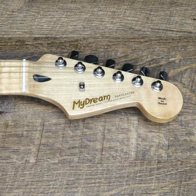 MyDream Partcaster Custom Built - Sonic Blue Flamed JM Silver Strat image 4