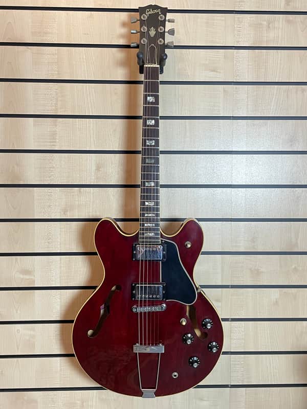 Gibson 1975 ES-335 TD Winered Split-Switch Flower Tuners Tarback PU´s Electric Guitar Case used image 1
