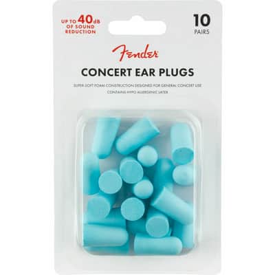 Fender Concert Series Ear Plugs, 10 Pair, Daphne Blue image 1