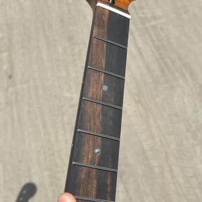 5a Striped Ebony Fretboard 22frets 5a Roasted flame Maple guitar neck Radius 12inch Round stainless steel 22 frets Roasted flame Maple guitar neck Striped Ebony fingerboard 25.5inch hole 10mm Radius: 12 inches. image 4